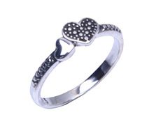 silver heart shape ring