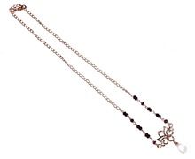 Rose Quartz AND Garnet Beaded 925 Sterling Silver Necklace