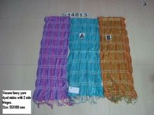 dyed scarf with tassel