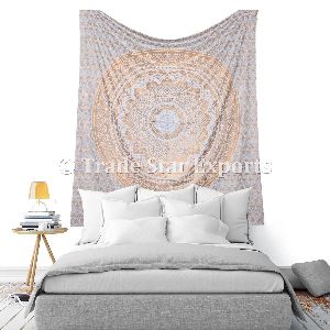 Golden Color Ombre Mandala Wall Tapestries
