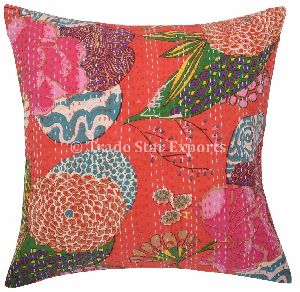 Indian Tropical Kantha Cushion Cover