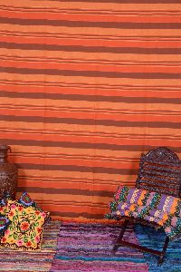 Loomed Orange Striped Bohemian Bedding Tapestry