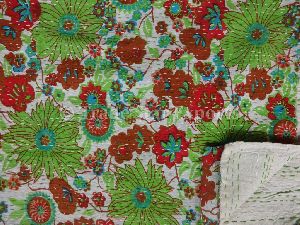 Multi Color Kantha Cotton Bedspread