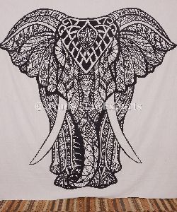 Queen Size Hippie Elephant Wall Hanging Tapestry