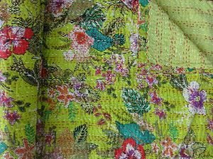 Queen Size Printed Kantha Quilt