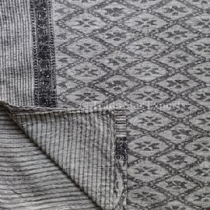 Reversible Throw Bohemian ikat kantha quilt cotton bedspread