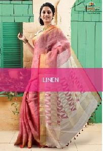 SLJ005 Linen Jamdani Saree