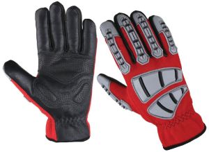 Leather Impact Gloves/ Gloves For Oilfield, Cut Resistant Gloves/ Impact Gloves, Leather Safety Gloves