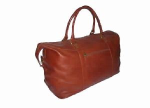 Brown color genuine leather travel Bag