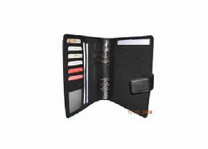Leather Ring binder with 6 card holder