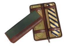 Leather Tie Holder Brown