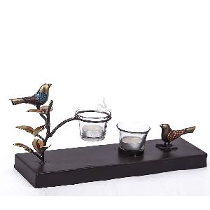 BIRDS IRON TEA LIGHT STAND