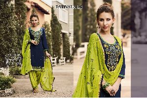 Cotton Embroidered Patiala Suits