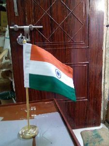 Brass Big Round Stand Khadi Flag