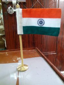 Brass Medium Round Stand Khadi Flag in Single Rod