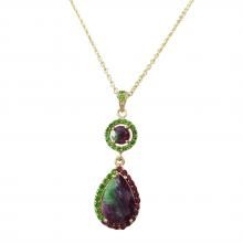 Chrome diposide And Ruby zoisite Pendant