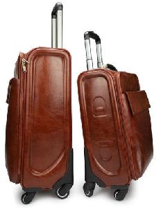 shree leather trolley bag