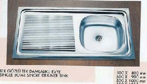 Single Bowl Kitchen Sink with Drainboard