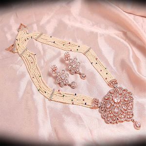 Fashion Jewelry Imitation Diamond Beautiful Earrings Necklace Set