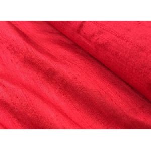 PURE SILK DUPIONI FABRIC BLOOD RED