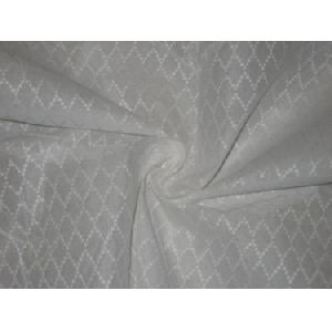 White cotton organdy fabric leno dobby diamond