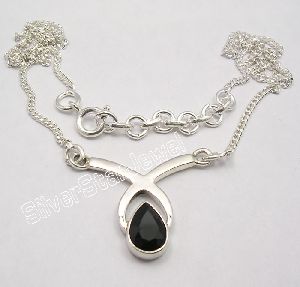 925 PURE Silver BLACK ONYX Necklace