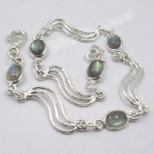 925 pure silver handmade designer silver string bracelet labradorite bracelet