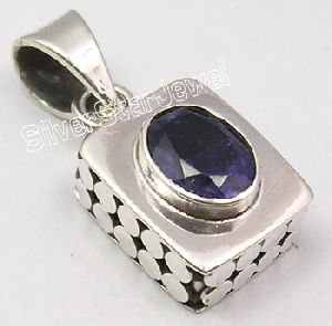 925 Silver IOLITE DESIGNER BOX Pendant