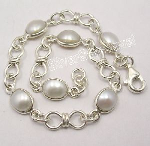 925 SOLID Silver WATER PEARL Bracelet