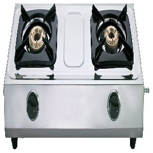 Double Burner Stainless Steel Gas Stove