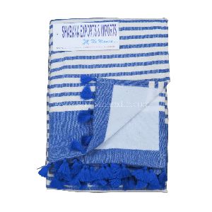 100% Cotton Custom Fouta Pom Pom Towel Set