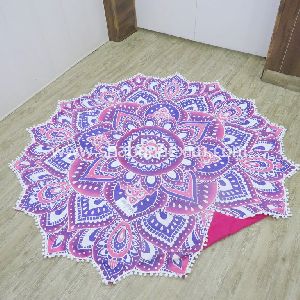 Roundie Boho Indian Mandala Round Beach Throw Towel Yoga Mat at Rs 250, Wall Tapestries in Jaipur