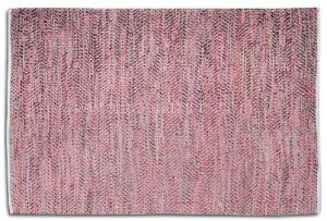 Leather 90% Cotton 10% Pink Area Rug