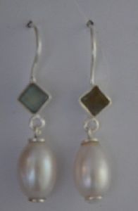 Pearl with Labrodorite Earrings