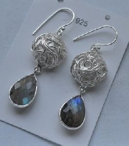 Sterling Silver Labrodorite Earrings