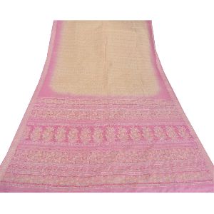 Pure Silk Printed Sari Craft Decor Fabric