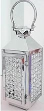 Silver Crystal Door Candle Lantern