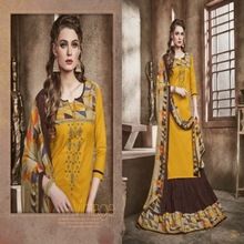Embroidered Worked Panjabi Style Indo Western Straight Suit
