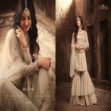Muslim Women Wear With Neck Embroidery Hand Work Palazzo Suit