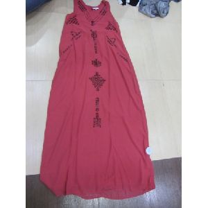 Dark Red Long Dress for Women