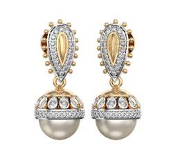 Diamond and Pearl Jhumka Earring