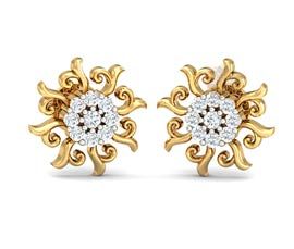Floral Gold Stud Earring
