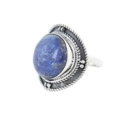 Round Purple Stone Silver Ring