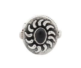 Traditional Black Stone Silver Ring