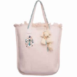 Canvas Shopper With Broach And Tassel