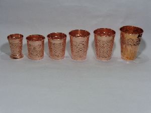 Brass julep cups copper plating embossed