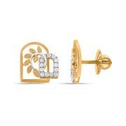 Faraa Window of Love Diamond Gold Earring