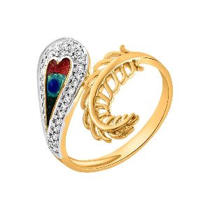 Peacock Doddle Diamond Gold Ring