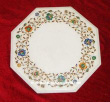 Inlay White Marble Coffee Table Top