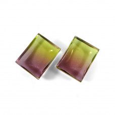 Crystal And Bio Color Foil Doublet Rectangle Cabochon